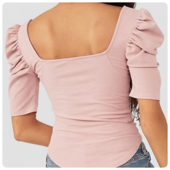 Free People NIGHT LILY PUFF SHOULDER RIBBED TOP - Picture 13 of 16